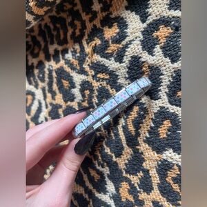 Silver Tile Stretch Italian charm Bracelet with Pink Star Accent